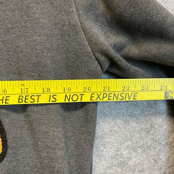 FOREVER 21 Graphic Bear Crewneck Sweatshirt Large Gray Hip Hop Dollar Chain - Picture 6 of 14